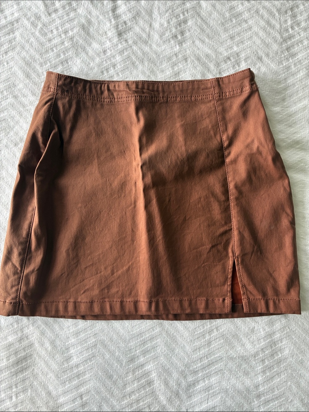 Women's Rust Mini Skirt with Front Slit